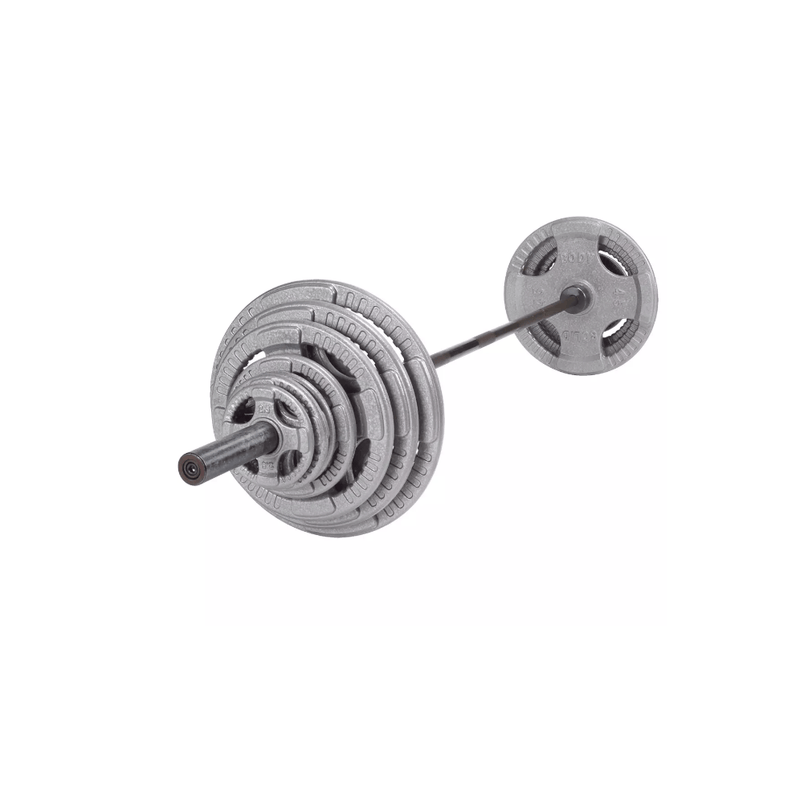 300 lb. Cast Grip Olympic Weight Set with Chrome Bar