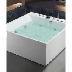 4-Person 39-Jet Acrylic Rectangular Hot Tub with Ozonator – Gray - Hot tubs -BestTreadmillForSale